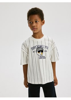 Reserved - T-shirt oversize z nadrukiem - złamana biel ze sklepu Reserved w kategorii T-shirty chłopięce - zdjęcie 174120839