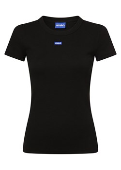 HUGO BLUE Koszulka damska - Easy Tee_B Kobiety Bawełna czarny jednolity ze sklepu vangraaf w kategorii Bluzki damskie - zdjęcie 174122508