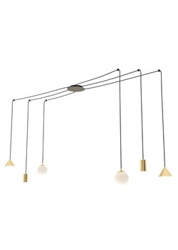 Czarno-złota nowoczesna lampa pająk - 4X D132 D5-Z16 ze sklepu Edinos.pl w kategorii Lampy wiszące - zdjęcie 174123837