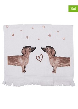 Clayre & Eef Ręczniki (3 szt.) w kolorze biało-jasnobrązowym dla gości - 66 x 40 cm - id: 13445817 - marki Limango Polska - 174124369 Clayre & Eef Ręczniki (3 szt.) w kolorze biało-jasnobrązowym dla gości - 66 x 40 cm ze sklepu Limango Polska w kategorii Ręczniki - zdjęcie 174124369