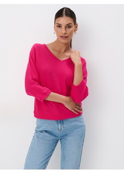 Mohito - Bawełniany różowy sweter - fuksjowy ze sklepu Mohito w kategorii Swetry damskie - zdjęcie 174125757