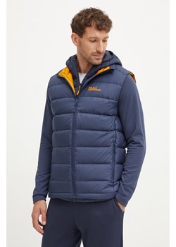 Jack Wolfskin bezrękawnik sportowy puchowy Ather kolor granatowy przejściowy 1207691 ze sklepu ANSWEAR.com w kategorii Kamizelki męskie - zdjęcie 174126489