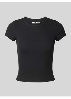 Krótki T-shirt z okrągłym dekoltem ze sklepu Peek&Cloppenburg  w kategorii Bluzki damskie - zdjęcie 174127779