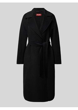 Płaszcz z żywej wełny z wiązanym paskiem model ‘CLES’ ze sklepu Peek&Cloppenburg  w kategorii Płaszcze damskie - zdjęcie 174128317