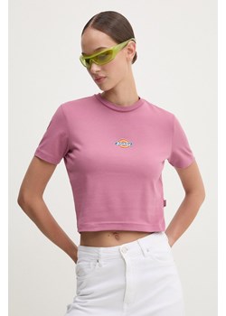 Dickies t-shirt damski kolor różowy ze sklepu ANSWEAR.com w kategorii Bluzki damskie - zdjęcie 174128528