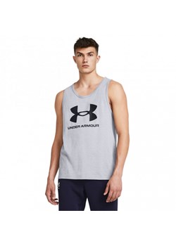 Męski top z nadrukiem Under Armour UA Sportstyle  Logo Tank - szary ze sklepu Sportstylestory.com w kategorii T-shirty męskie - zdjęcie 174129878