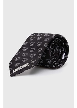 Moschino krawat jedwabny kolor czarny ze sklepu ANSWEAR.com w kategorii Krawaty - zdjęcie 174130095