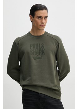 Paul&amp;Shark bluza męska kolor zielony z aplikacją 14311890 ze sklepu ANSWEAR.com w kategorii Bluzy męskie - zdjęcie 174130156