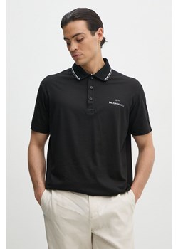 Paul&amp;Shark polo bawełniane kolor czarny z nadrukiem 14311713 ze sklepu ANSWEAR.com w kategorii T-shirty męskie - zdjęcie 174130269