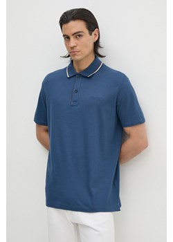 Paul&amp;Shark polo męski kolor niebieski gładki 14311719 ze sklepu ANSWEAR.com w kategorii T-shirty męskie - zdjęcie 174130279