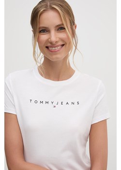 Tommy Jeans t-shirt bawełniany damski kolor biały DW0DW18398 ze sklepu ANSWEAR.com w kategorii Bluzki damskie - zdjęcie 174130435