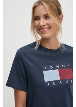 Tommy Jeans t-shirt bawełniany damski kolor granatowy DW0DW18629 ze sklepu ANSWEAR.com w kategorii Bluzki damskie - zdjęcie 174130446