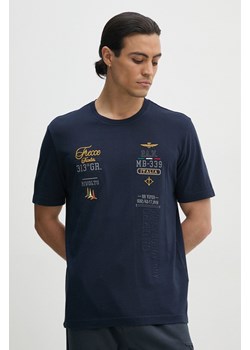 Aeronautica Militare t-shirt bawełniany męski kolor granatowy z aplikacją TS2226J635 ze sklepu ANSWEAR.com w kategorii T-shirty męskie - zdjęcie 174130647