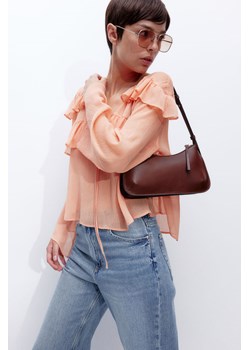 H & M - Kreszowana bluzka z falbankami - Pomarańczowy ze sklepu H&M w kategorii Bluzki damskie - zdjęcie 174130718