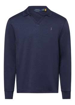 Polo Ralph Lauren Męska koszula z długim rękawem - Custom Slim Fit Mężczyźni Bawełna granatowy marmurkowy ze sklepu vangraaf w kategorii T-shirty męskie - zdjęcie 174132627