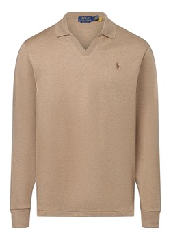Polo Ralph Lauren Męska koszula z długim rękawem - Custom Slim Fit Mężczyźni Bawełna beżowy marmurkowy ze sklepu vangraaf w kategorii T-shirty męskie - zdjęcie 174132628