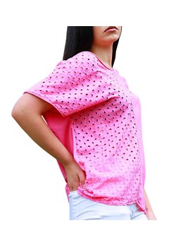 Różowa bawełniana bluzka damska /H UB756 S298/ ze sklepu Pantofelek24.pl w kategorii Bluzki damskie - zdjęcie 174135887
