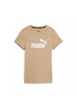 Damski t-shirt z nadrukiem PUMA ESS LOGO TEE - brązowy ze sklepu Sportstylestory.com w kategorii Bluzki damskie - zdjęcie 174136056