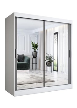 Szafa przesuwna z lustrem biel + antracyt 180 cm Arsa 7X ze sklepu Edinos.pl w kategorii Szafy - zdjęcie 174136899