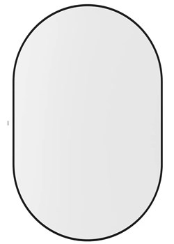 Czarne lustro owalne nowoczesne 80x40 cm - Teroso 4X ze sklepu Edinos.pl w kategorii Lustra - zdjęcie 174137217