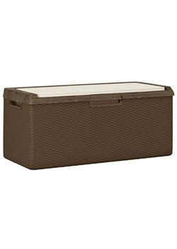 Brązowa skrzynia z siedziskiem do ogrodu - Zexa 3X ze sklepu Edinos.pl w kategorii Dom - zdjęcie 174137295