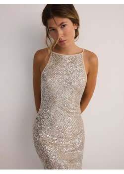 Reserved - Cekinowa sukienka mini - beżowy ze sklepu Reserved w kategorii Sukienki - zdjęcie 174138346