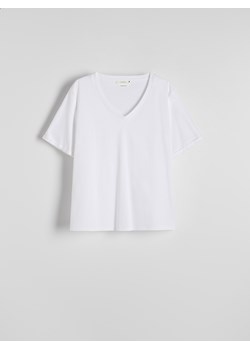 Reserved - T-shirt z modalem - biały ze sklepu Reserved w kategorii Bluzki damskie - zdjęcie 174138565