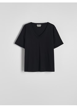 Reserved - T-shirt z modalem - czarny ze sklepu Reserved w kategorii Bluzki damskie - zdjęcie 174138568
