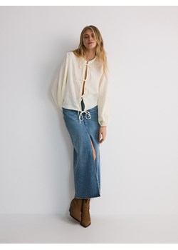 Reserved - Jeansowa spódnica midi - niebieski ze sklepu Reserved w kategorii Spódnice - zdjęcie 174139696