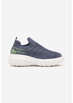Niebieskie Buty Sportowe na Grubej Podeszwie z Wkładką ze Skóry Naturalnej Olna ze sklepu born2be.pl w kategorii Buty sportowe dziecięce - zdjęcie 174141218