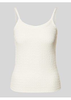 Top na ramiączkach z fakturowanym wzorem model ‘SNOW WHITE’ ze sklepu Peek&Cloppenburg  w kategorii Bluzki damskie - zdjęcie 174141836