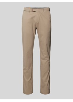 Spodnie materiałowe o kroju slim fit z kieszeniami z tyłu ze sklepu Peek&Cloppenburg  w kategorii Spodnie męskie - zdjęcie 174146216