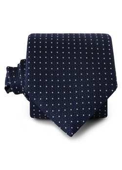 BOSS Krawat z zawartością jedwabiu - H-Tie Mężczyźni granatowy w kropki ze sklepu vangraaf w kategorii Krawaty - zdjęcie 174146765