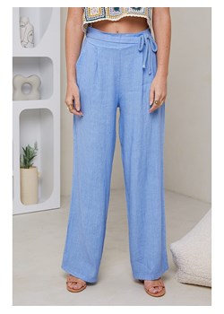 Rodier Lin Lniane spodnie w kolorze błękitnym ze sklepu Limango Polska w kategorii Spodnie damskie - zdjęcie 174151265