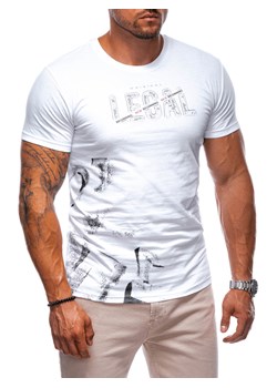 T-shirt męski z nadrukiem 2017S - biały ze sklepu Edoti w kategorii T-shirty męskie - zdjęcie 174152318