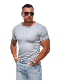 T-shirt męski z nadrukiem 2020S - jasnoszary ze sklepu Edoti w kategorii T-shirty męskie - zdjęcie 174152345