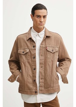 Levi&apos;s kurtka jeansowa męska kolor brązowy przejściowa ze sklepu ANSWEAR.com w kategorii Kurtki męskie - zdjęcie 174152799