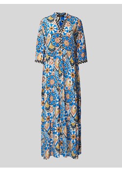 Długa sukienka z kołnierzem z lamówką ze sklepu Peek&Cloppenburg  w kategorii Sukienki - zdjęcie 174152888