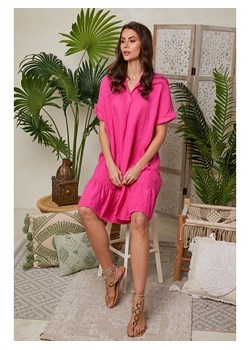 Lin Passion Lniana sukienka w kolorze różowym ze sklepu Limango Polska w kategorii Sukienki - zdjęcie 174153688