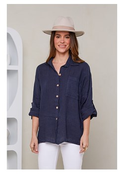 Rodier Lin Lniana koszula w kolorze granatowym ze sklepu Limango Polska w kategorii Koszule damskie - zdjęcie 174153787
