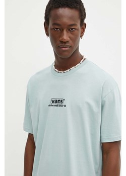 Vans t-shirt bawełniany męski kolor turkusowy z nadrukiem VN000HFFM8I1 ze sklepu ANSWEAR.com w kategorii T-shirty męskie - zdjęcie 174157488