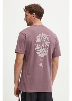 adidas Performance t-shirt treningowy Yoga kolor fioletowy z aplikacją IX9052 ze sklepu ANSWEAR.com w kategorii T-shirty męskie - zdjęcie 174157499