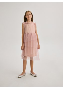 Reserved - Tiulowa sukienka - brudny róż ze sklepu Reserved w kategorii Sukienki dziewczęce - zdjęcie 174158496