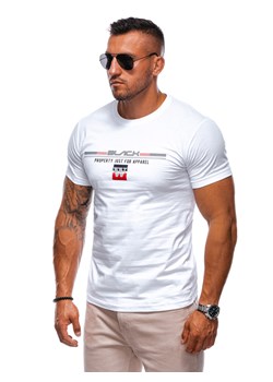 T-shirt męski z nadrukiem 2016S - biały ze sklepu Edoti w kategorii T-shirty męskie - zdjęcie 174158587