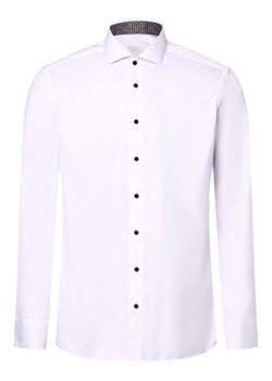 Eterna Slim Fit Koszula męska - non-iron Mężczyźni Slim Fit Bawełna biały jednolity ze sklepu vangraaf w kategorii Koszule męskie - zdjęcie 174159649