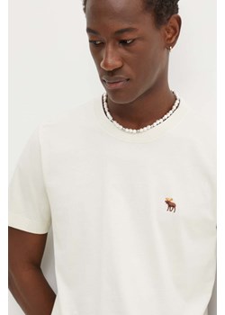 Abercrombie &amp; Fitch t-shirt bawełniany 3-pack męski kolor beżowy gładki KI124-4064 ze sklepu ANSWEAR.com w kategorii T-shirty męskie - zdjęcie 174160326