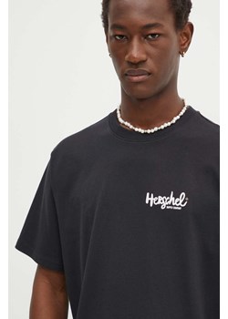 Herschel t-shirt bawełniany męski kolor czarny z nadrukiem ze sklepu ANSWEAR.com w kategorii T-shirty męskie - zdjęcie 174160367