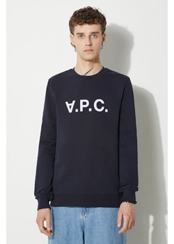 A.P.C. bluza bawełniana Sweat Vpc męska kolor granatowy z aplikacją COECQ.H27378-DARKNAVY ze sklepu PRM w kategorii Bluzy męskie - zdjęcie 174160726