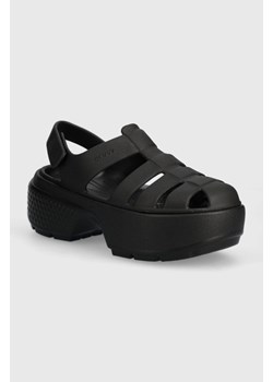 Crocs sandały Stomp Fisherman Sandal damskie kolor czarny na platformie 209938 ze sklepu PRM w kategorii Sandały damskie - zdjęcie 174161256