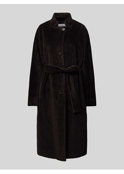 Płaszcz z mieszanki wełny z alpaki i żywej wełny z wiązanym paskiem ze sklepu Peek&Cloppenburg  w kategorii Płaszcze damskie - zdjęcie 174161436